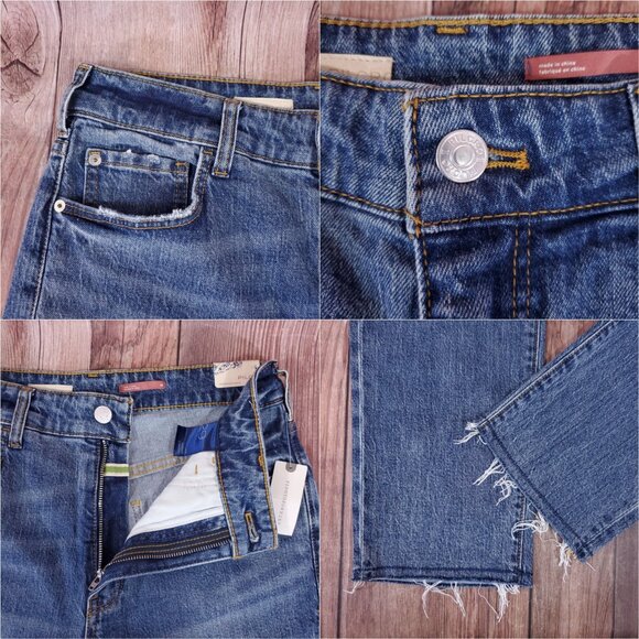 NWT Anthropologie Pilcro Womens 29 The Vinatage Straight Denim Jeans Raw Hem - Picture 6 of 15
